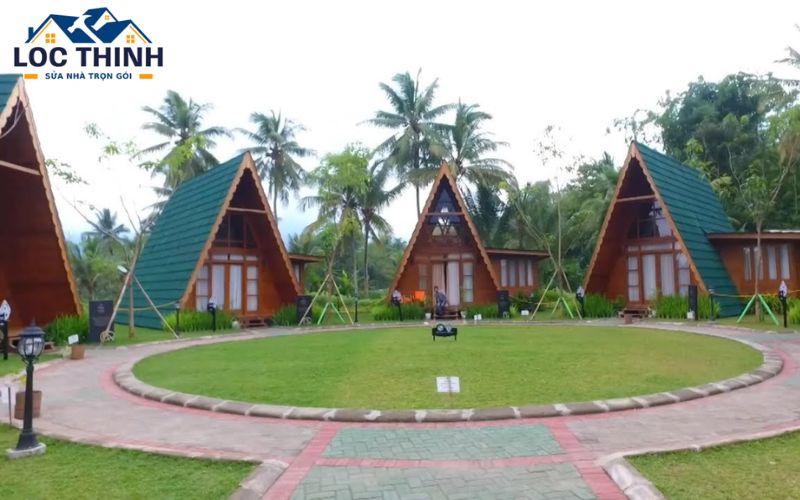 Kiểu nhà homestay có nhiều nhà chòi nhỏ