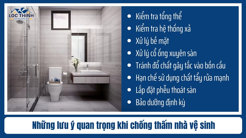 Những lưu ý quan trọng khi chống thấm nhà vệ sinh