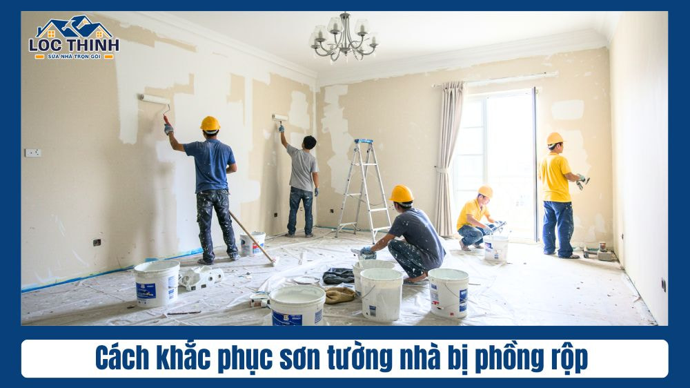 Cách khắc phục sơn tường nhà bị phồng rộp