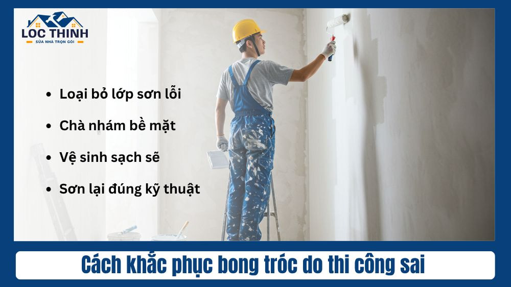 Cách khắc phục tường bị bong tróc do thi công sai