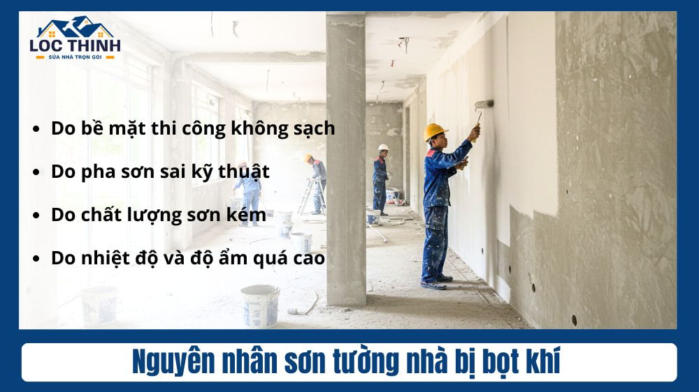 Nguyên nhân sơn nhà bị bọt khí