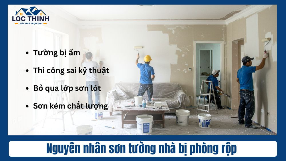 Nguyên nhân sơn tường nhà bị phồng rộp