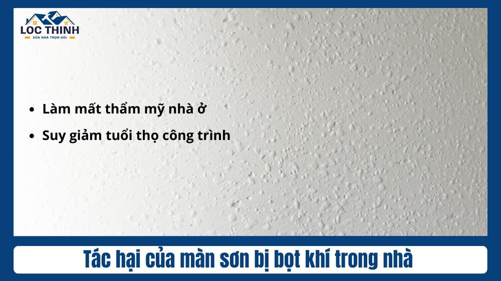 Tác hại của màng sơn bị bọt khí trong nhà